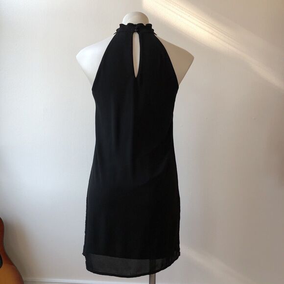 SKIES ARE BLUE Black Sleeveless Sheath Halterneck Lined Dress Size XS - Picture 5 of 9